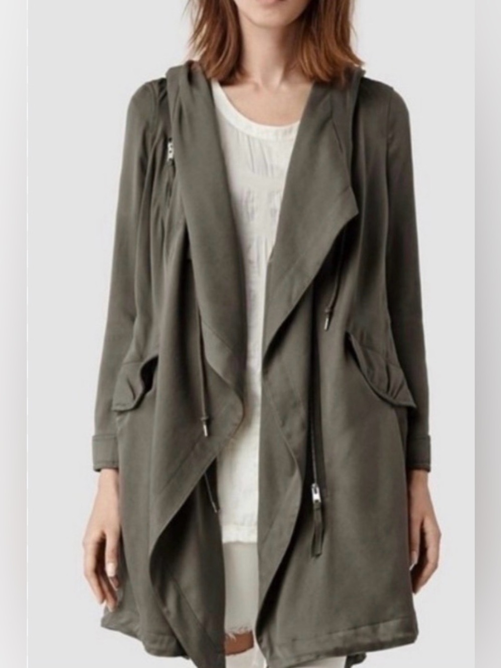 All Saints drapey long jacket